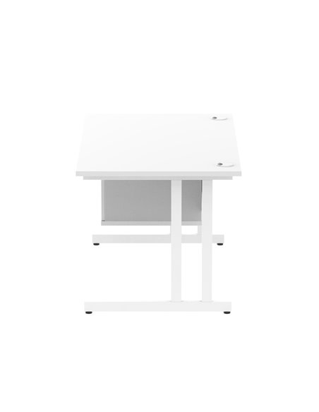 Dynamic Impulse 1400 x 800mm Straight Office Desk White Top Cantilever 1 x 2 Drawer Fixed Pedestal MI002210 - pic 74394 | FastDaddyshop