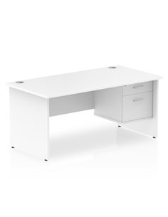 Dynamic Impulse 1600 x 800mm Straight Office Desk White Top Panel End 1 x 2 Drawer Fixed Pedestal MI002252 2