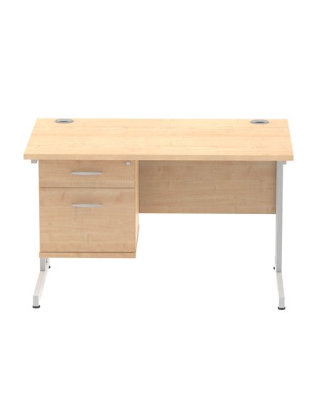 Dynamic Impulse 1200 x 800mm Straight Office Desk Maple Top Cantilever 1 x 2 Drawer Fixed Pedestal MI002431 - pic 74504 | FastDaddyshop