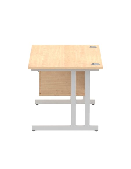 Dynamic Impulse 1200 x 800mm Straight Office Desk Maple Top Cantilever 1 x 2 Drawer Fixed Pedestal MI002431 - pic 74510 | FastDaddyshop