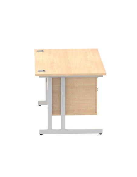Dynamic Impulse 1400 x 800mm Straight Office Desk Maple Top Cantilever 1 x 2 Drawer Fixed Pedestal MI002432 - pic 74514 | FastDaddyshop