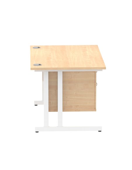 Dynamic Impulse 1200 x 800mm Straight Office Desk Maple Top Cantilever 1 x 2 Drawer Fixed Pedestal MI002435 - pic 74526 | FastDaddyshop