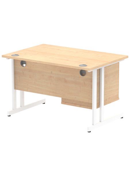 Dynamic Impulse 1200 x 800mm Straight Office Desk Maple Top Cantilever 1 x 2 Drawer Fixed Pedestal MI002435 - pic 74527 | FastDaddyshop