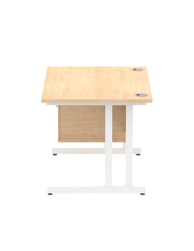 Dynamic Impulse 1200 x 800mm Straight Office Desk Maple Top Cantilever 1 x 2 Drawer Fixed Pedestal MI002435