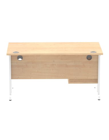 Dynamic Impulse 1400 x 800mm Straight Office Desk Maple Top Cantilever 1 x 2 Drawer Fixed Pedestal MI002436