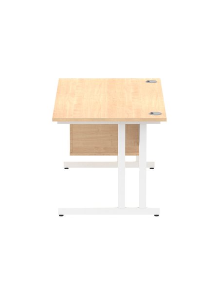 Dynamic Impulse 1400 x 800mm Straight Office Desk Maple Top Cantilever 1 x 2 Drawer Fixed Pedestal MI002436 - pic 74538 | FastDaddyshop