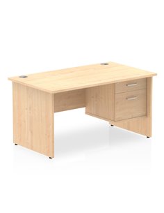 Dynamic Impulse 1400 x 800mm Straight Office Desk Maple Top Panel End 1 x 2 Drawer Fixed Pedestal MI002477 2