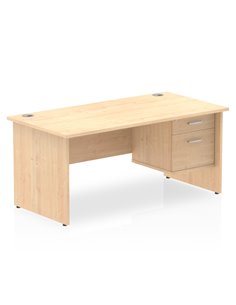 Dynamic Impulse 1600 x 800mm Straight Office Desk Maple Top Panel End 1 x 2 Drawer Fixed Pedestal MI002478 2