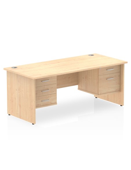Dynamic Impulse 1600 x 800mm Straight Office Desk Maple Top Panel End 1 x 2 Drawer 1 x 3 Drawer Fixed Pedestal MI002494 - pic 74596 | FastDaddyshop