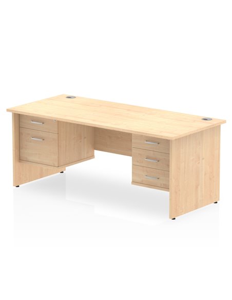 Dynamic Impulse 1800 x 800mm Straight Office Desk Maple Top Panel End 1 x 2 Drawer 1 x 3 Drawer Fixed Pedestal MI002495 - pic 74597 | FastDaddyshop