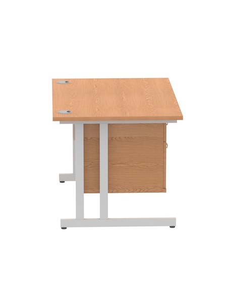 Dynamic Impulse 1200 x 800mm Straight Office Desk Oak Top Cantilever 1 x 2 Drawer Fixed Pedestal MI002657 - pic 74649 | FastDaddyshop