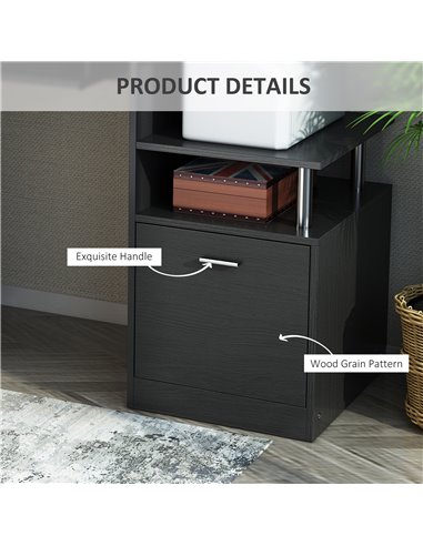 HOMCOM Computer Desk PC Workstation with Drawer Shelves CPU Storage Rack Home Office Furniture (BLACK)