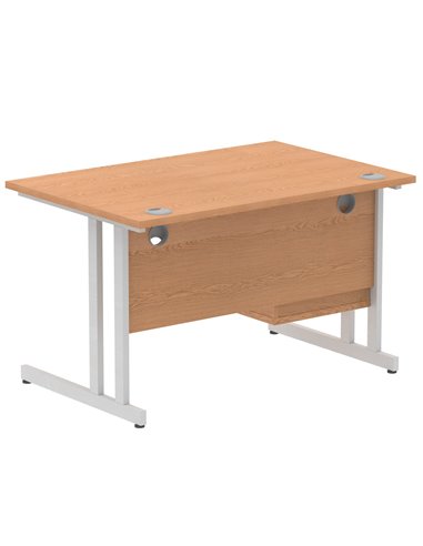 Dynamic Impulse 1200 x 800mm Straight Office Desk Oak Top Cantilever 1 x 2 Drawer Fixed Pedestal MI002657