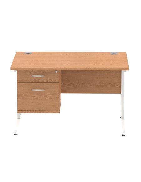 Dynamic Impulse 1200 x 800mm Straight Office Desk Oak Top Cantilever 1 x 2 Drawer Fixed Pedestal MI002661 - pic 74667 | FastDaddyshop