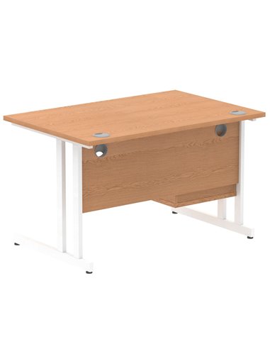 Dynamic Impulse 1200 x 800mm Straight Office Desk Oak Top Cantilever 1 x 2 Drawer Fixed Pedestal MI002661
