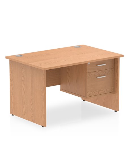 Dynamic Impulse 1200 x 800mm Straight Office Desk Oak Top Panel End 1 x 2 Drawer Fixed Pedestal MI002702 - pic 74719 | FastDaddyshop