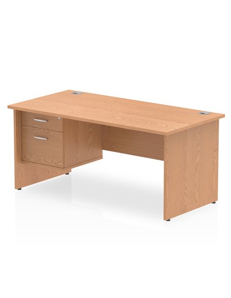 Dynamic Impulse 1600 x 800mm Straight Office Desk Oak Top Panel End 1 x 2 Drawer Fixed Pedestal MI002704 - pic 74722 | FastDaddyshop