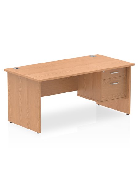 Dynamic Impulse 1600 x 800mm Straight Office Desk Oak Top Panel End 1 x 2 Drawer Fixed Pedestal MI002704 - pic 74723 | FastDaddyshop