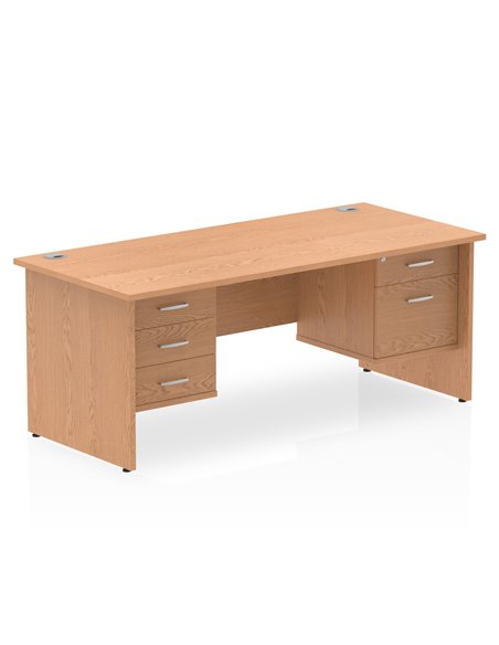 Dynamic Impulse 1600 x 800mm Straight Office Desk Oak Top Panel End 1 x 2 Drawer 1 x 3 Drawer Fixed Pedestal MI002720 - pic 74739 | FastDaddyshop