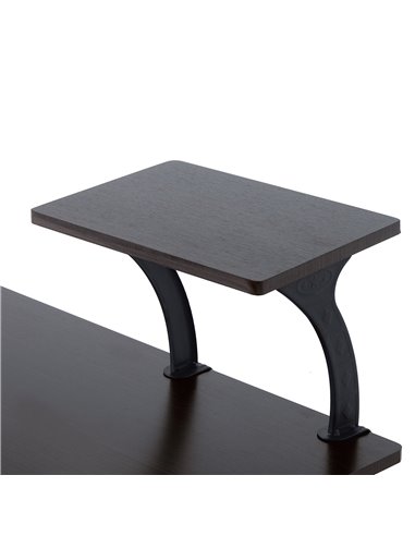 HOMCOM Computer Desk with Display Stand, Executive Wooden PC Tray Table Home Office Storage Workstation