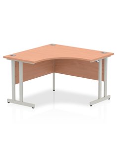 Dynamic Impulse 1200mm Corner Office Desk Beech Top Silver Cantilever Leg I000296