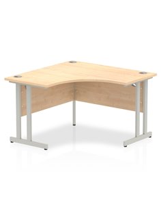 Dynamic Impulse 1200mm Corner Office Desk Maple Top Silver Cantilever Leg I000362
