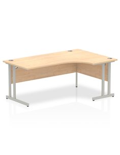 Dynamic Impulse 1800mm Right Crescent Office Desk Maple Top Silver Cantilever Leg I000368