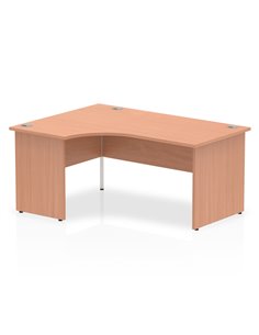 Dynamic Impulse 1600mm Left Crescent Office Desk Beech Top Panel End Leg I000387