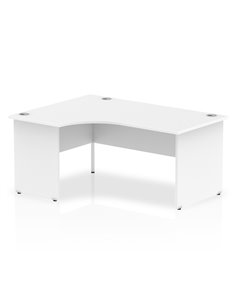 Dynamic Impulse 1600mm Left Crescent Office Desk White Top Panel End Leg I000409