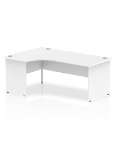 Dynamic Impulse 1800mm Left Crescent Office Desk White Top Panel End Leg I000411