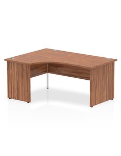 Dynamic Impulse 1600mm Left Crescent Office Desk Walnut Top Panel End Leg I000431