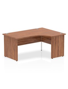 Dynamic Impulse 1600mm Right Crescent Office Desk Walnut Top Panel End Leg I000432