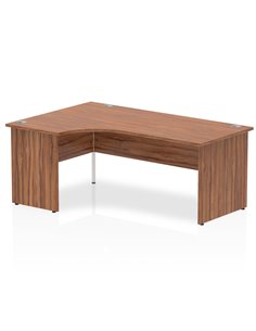 Dynamic Impulse 1800mm Left Crescent Office Desk Walnut Top Panel End Leg I000433