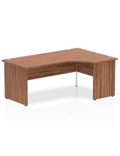 Dynamic Impulse 1800mm Right Crescent Office Desk Walnut Top Panel End Leg I000434