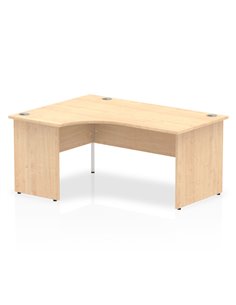 Dynamic Impulse 1600mm Left Crescent Office Desk Maple Top Panel End Leg I000453
