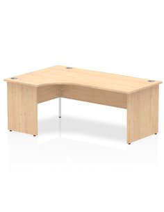 Dynamic Impulse 1800mm Left Crescent Office Desk Maple Top Panel End Leg I000455