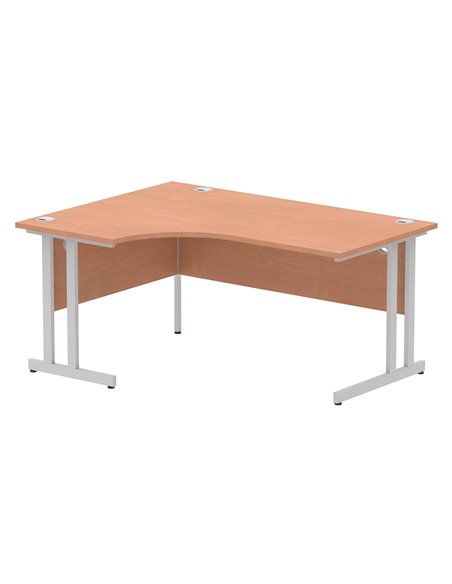Dynamic Impulse 1600mm Left Crescent Office Desk Beech Top Silver Cable Managed Leg I000472 - pic 74883 | FastDaddyshop