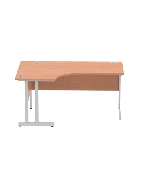 Dynamic Impulse 1600mm Left Crescent Office Desk Beech Top Silver Cable Managed Leg I000472 - pic 74884 | FastDaddyshop