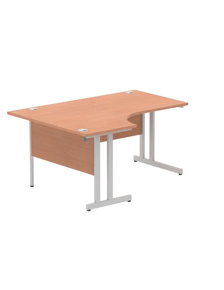 Dynamic Impulse 1600mm Left Crescent Office Desk Beech Top Silver Cable Managed Leg I000472 - pic 74885 | FastDaddyshop