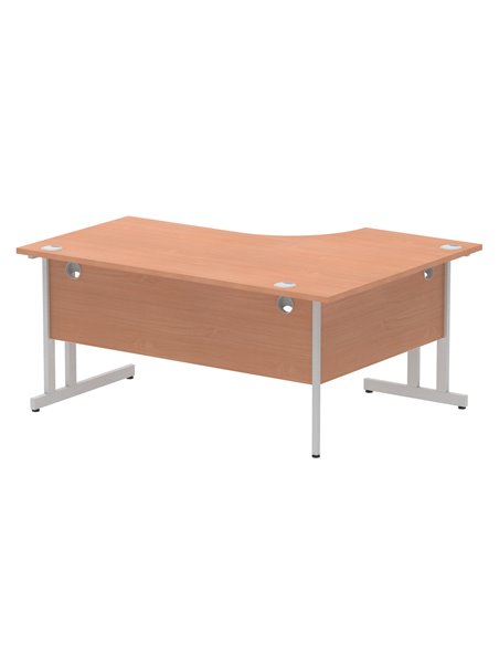 Dynamic Impulse 1600mm Left Crescent Office Desk Beech Top Silver Cable Managed Leg I000472 - pic 74887 | FastDaddyshop