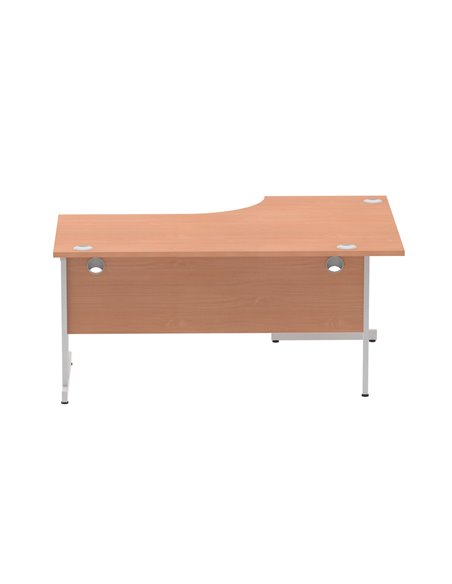 Dynamic Impulse 1600mm Left Crescent Office Desk Beech Top Silver Cable Managed Leg I000472 - pic 74888 | FastDaddyshop