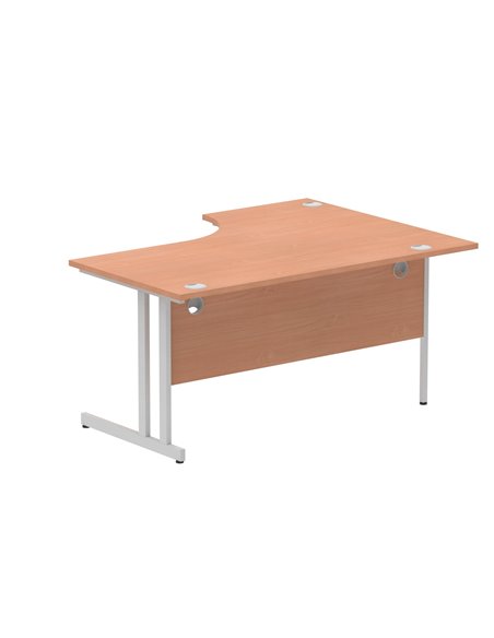 Dynamic Impulse 1600mm Left Crescent Office Desk Beech Top Silver Cable Managed Leg I000472 - pic 74889 | FastDaddyshop