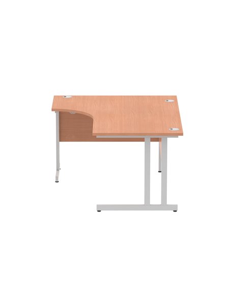 Dynamic Impulse 1600mm Left Crescent Office Desk Beech Top Silver Cable Managed Leg I000472 - pic 74890 | FastDaddyshop