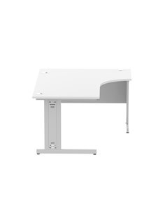 Dynamic Impulse 1600mm Left Crescent Office Desk White Top Silver Cable Managed Leg I000491 2