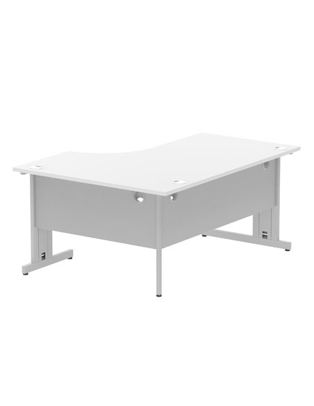 Dynamic Impulse 1600mm Left Crescent Office Desk White Top Silver Cable Managed Leg I000491 - pic 74898 | FastDaddyshop