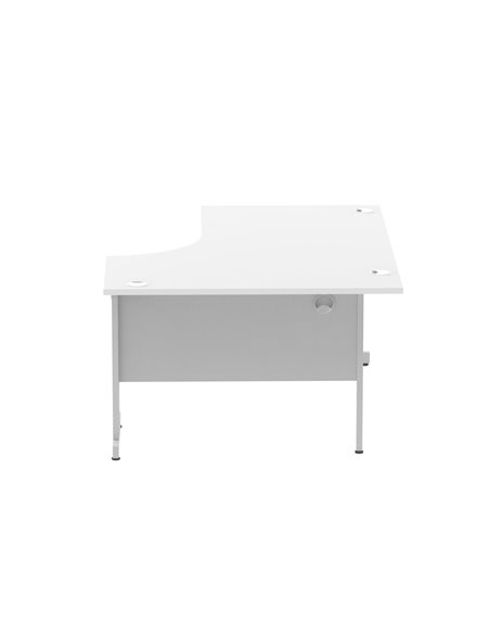 Dynamic Impulse 1600mm Left Crescent Office Desk White Top Silver Cable Managed Leg I000491 - pic 74899 | FastDaddyshop