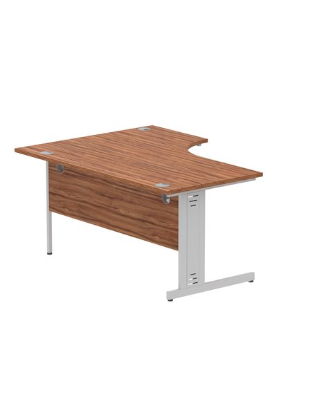 Dynamic Impulse 1600mm Left Crescent Office Desk Walnut Top Silver Cable Managed Leg I000510 - pic 74907 | FastDaddyshop