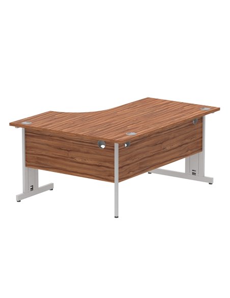 Dynamic Impulse 1600mm Left Crescent Office Desk Walnut Top Silver Cable Managed Leg I000510 - pic 74909 | FastDaddyshop