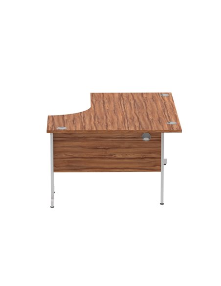 Dynamic Impulse 1600mm Left Crescent Office Desk Walnut Top Silver Cable Managed Leg I000510 - pic 74910 | FastDaddyshop