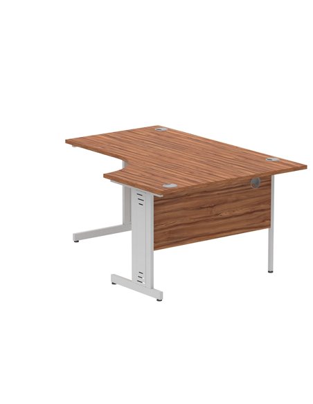 Dynamic Impulse 1600mm Left Crescent Office Desk Walnut Top Silver Cable Managed Leg I000510 - pic 74911 | FastDaddyshop